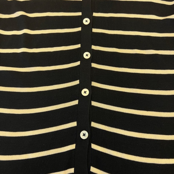 Lauren Ralph Lauren Black Cardigan M 100% Spun Silk Knit Classic Sweater - Picture 5 of 8